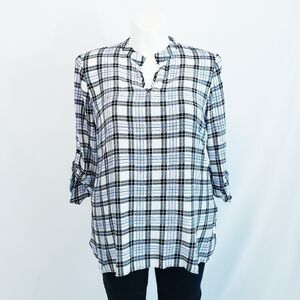Liquid New York Silk Plaid Blouse for A Pea in the Pod Maternity